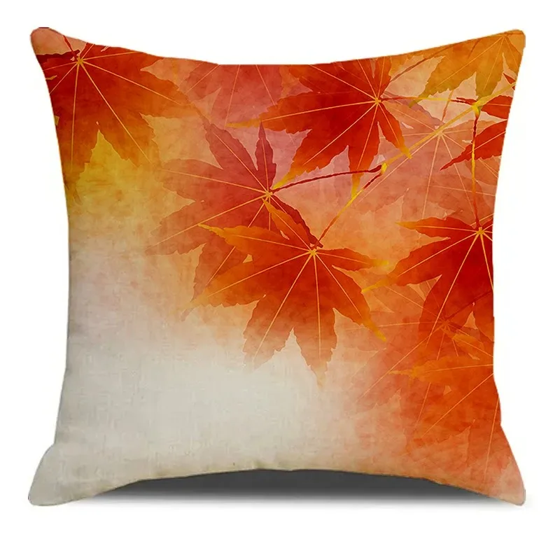 Autumn Yellow Maple Leaf Decorative Pillowcase Car Ornaments Office Living Room Sofa Home Pillowcase