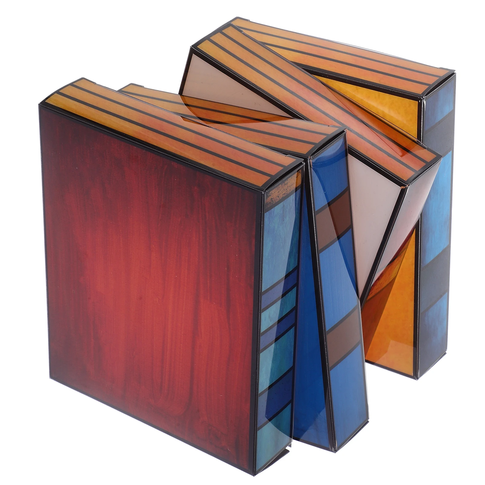 

Stained Glass Book Lamp Office Desk Table Chargeable Stacked Books Plastic Light Decorative