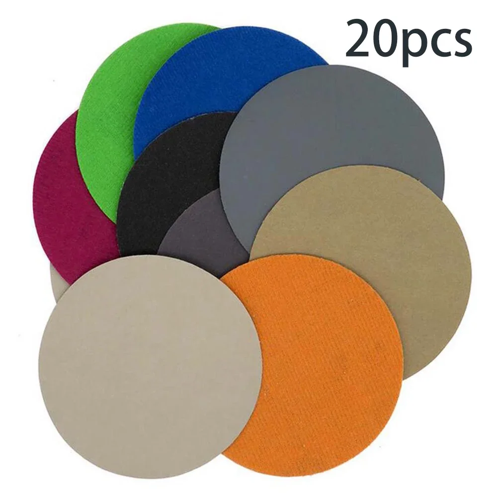 

20pcs Hook And Loop 5 Inch 3000 5000 7000 10000 Grit Sand Paper Sanding Discs Metal Polishing Tools Accessories