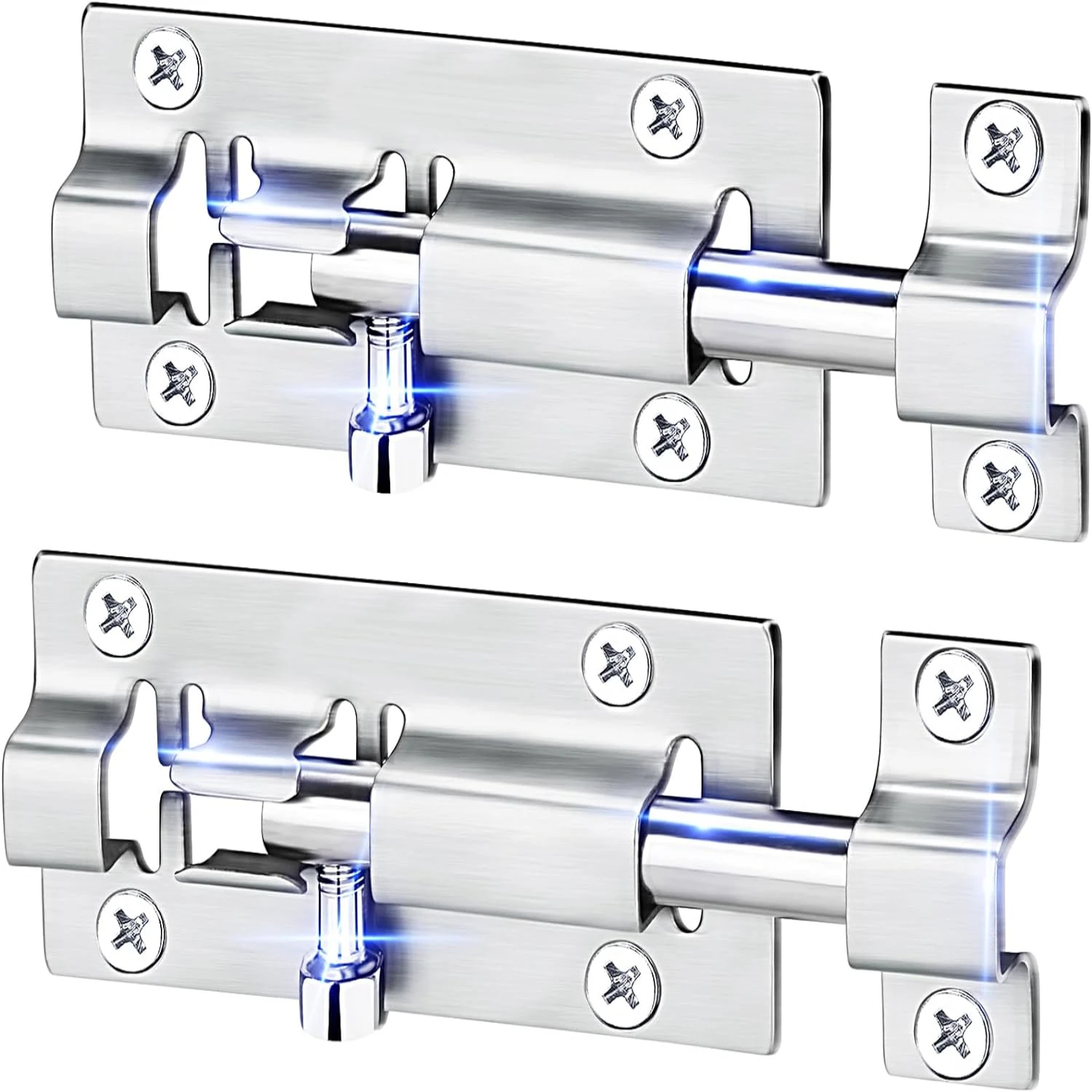 

2 Pack Barrel Latch, Slide Latch Inches Slide Latch Lock, Thickened Stainless Steel Sliding Lock for Door, Brushed Finish Sli