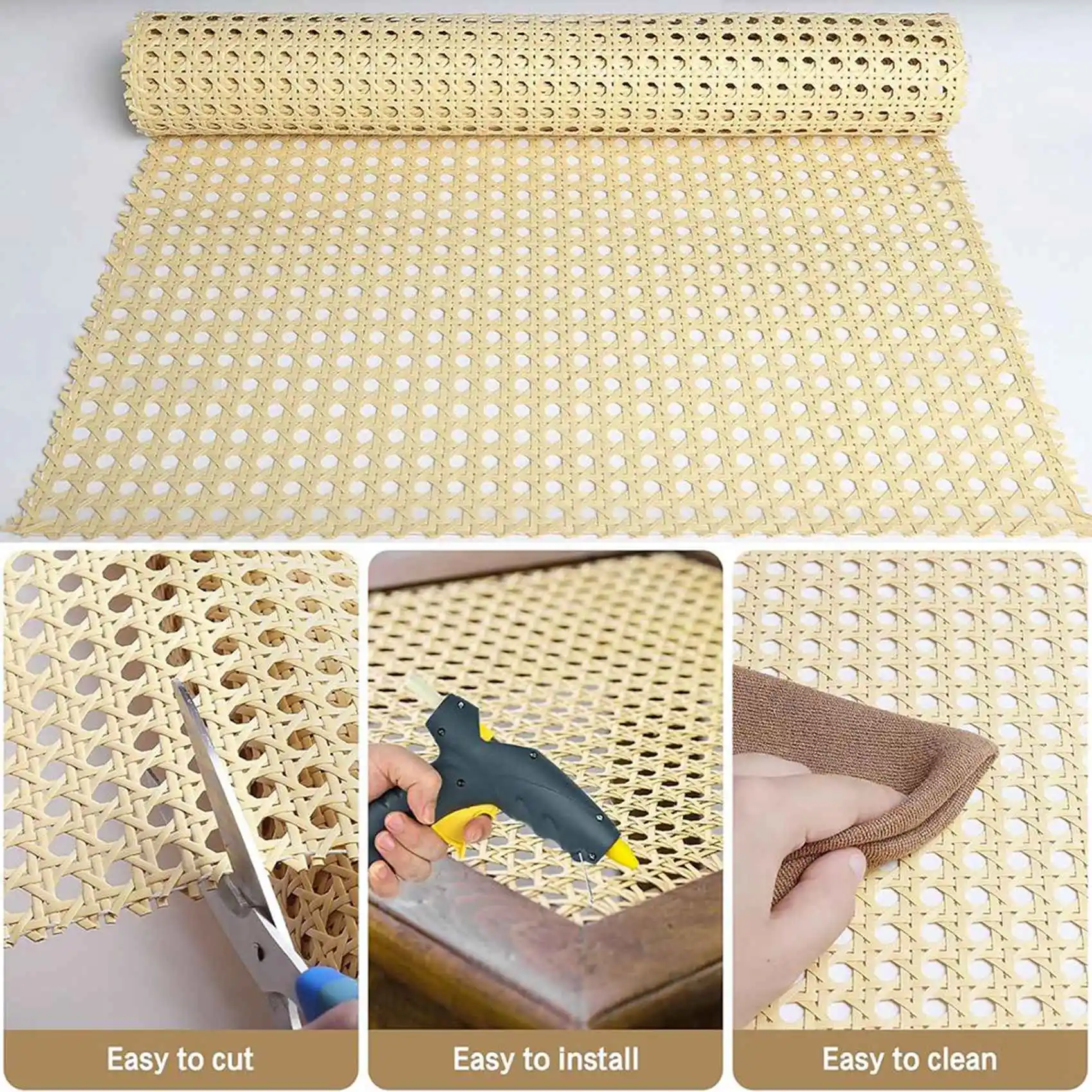 

Набор из 4 рулонов ротанговой ленты длиной 80 дюймов (6,6 футов), шириной 16 дюймов, натуральная ротанговая лента для мебели, стульев, шкафов.