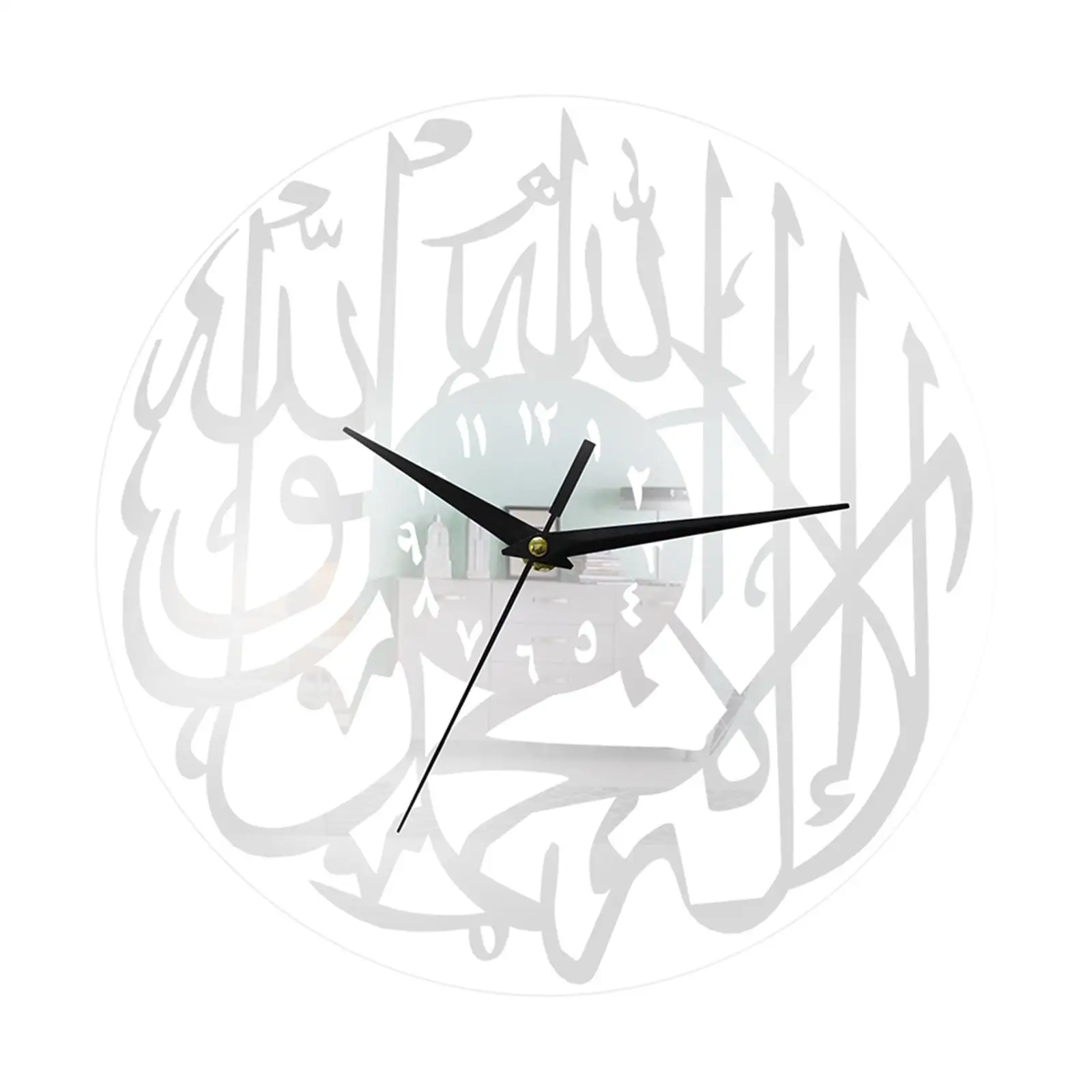 Acrylic Wall Clock 12 Inch Battery Operated Islamic Luxury Decor Aesthetic Clock for Dining Room Study Ramadan