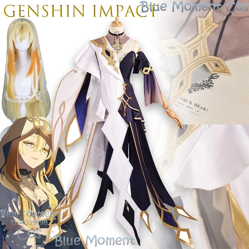 

‌ Genshin Impact Ruler Of Life Naberius Косплей Костюм Ruanmei Парик Головные Уборы Earri Ожерелье Платье Женский Наряд Navidad Carnaval ‌ ‌