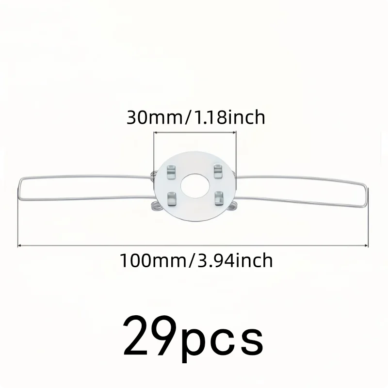 2-Fork Design 100mm-Fork Lamp Spring Clips, 29 pcs, Home Lighting Fixing, Secure Clamping Force for Lamp Fixture Repair
