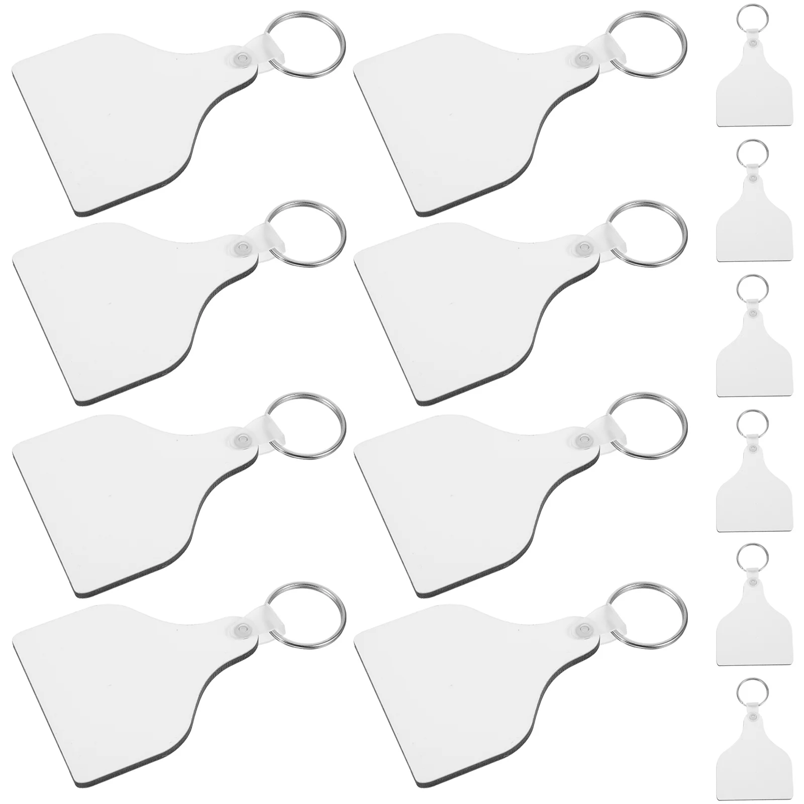 

20 Sets Heat Transfer Keychains Sublimation Blanks Plastic Tags Creative Diy Key Chain Decor Gifts Jewelry Accessories