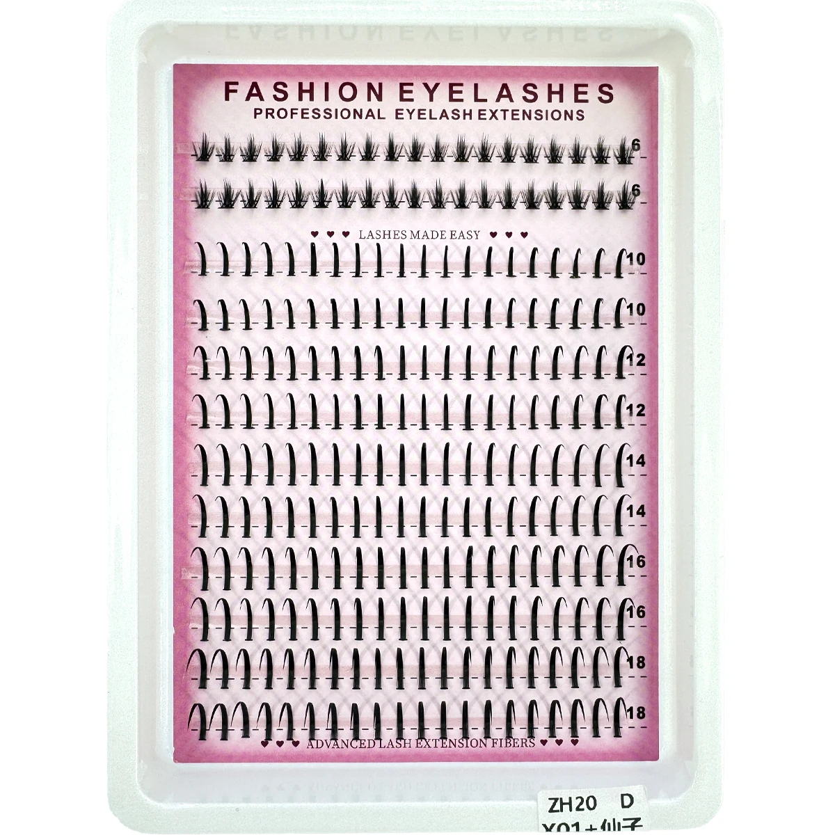 12Rows Bottom&Spiky Lashes Clusters Volume Individual Lashes Cluster Extensions Spikes Lashes Clusters DIY Fairy/Manga Eyelash