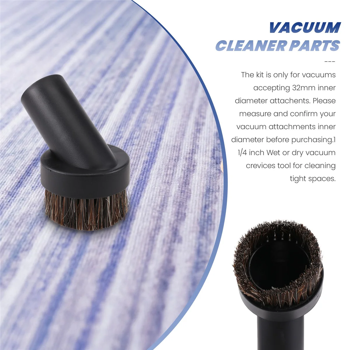 5PCS Universal Vacuum Nozzle Suction Brush Head for 32mm Vacuum Cleaner Parts Accessories Crevice Tool for Bed Sofa