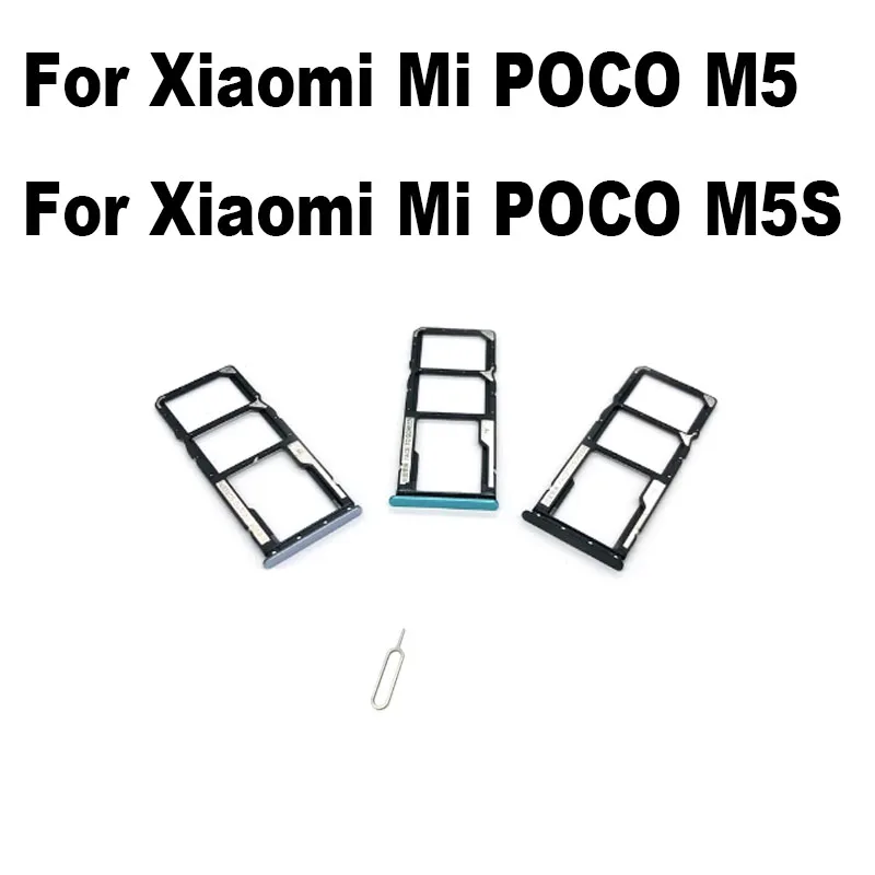 

New For Xiaomi POCO M5 M5S Sim Card Tray Slot Holder Socket Adapter Connector Repair Parts Replacement