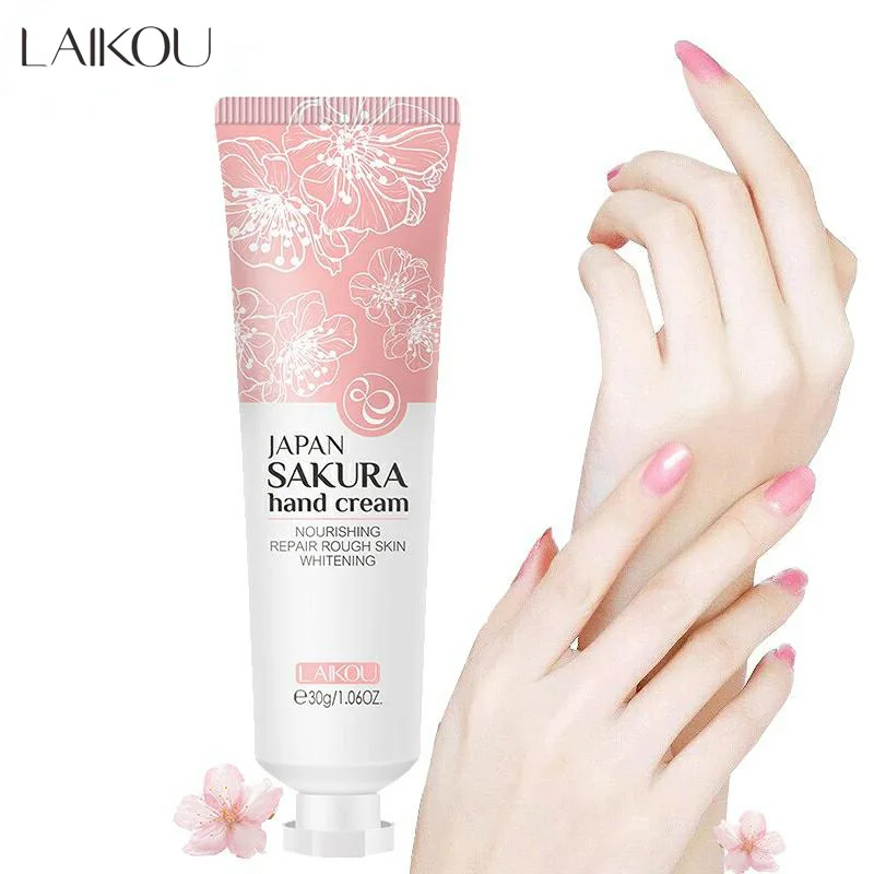 LAIKOU Sakura Hand Cream Moisturizing Anti-chapping Repair Soften Skin Whitening Hand Cream Winter Anti-crack Skin Care