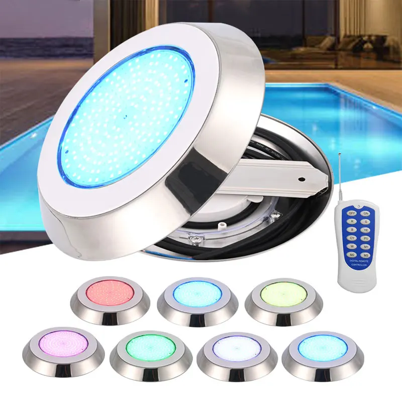 Stainless Steel Pool Light Underwater Submersible LED light Resin Filled Anti-corrosion RGB Swimming Pool Wall Mount Lamp