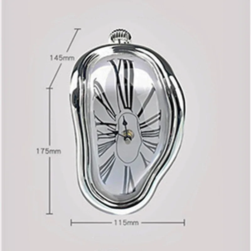 Vintage Creative Melting Digital Clock - Silent Home Decor for Living Room & Bedroom, Unique Distorted Wall Clock