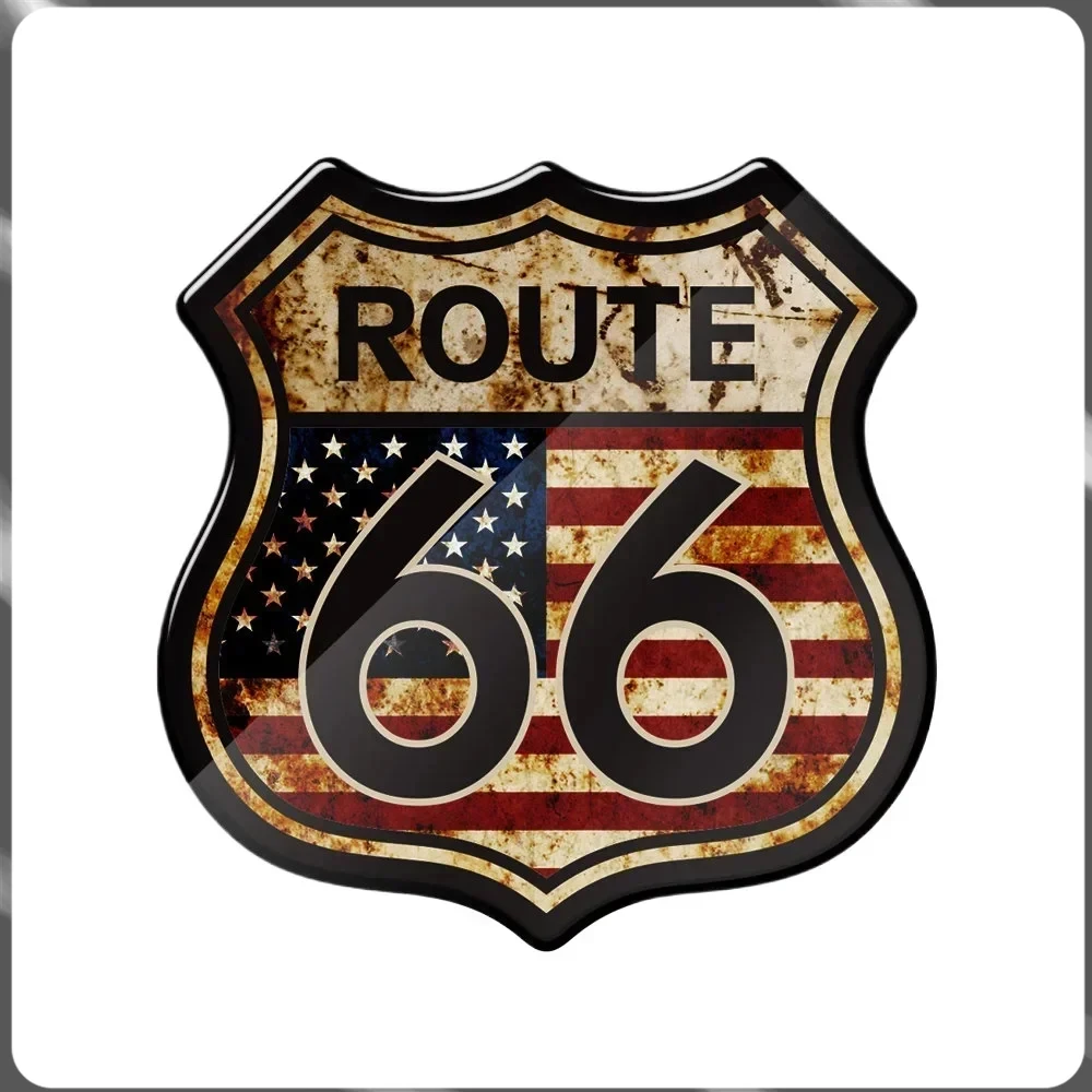 History Route 66 Sticker Car Motorcycle 3D Resin Sticker Kit