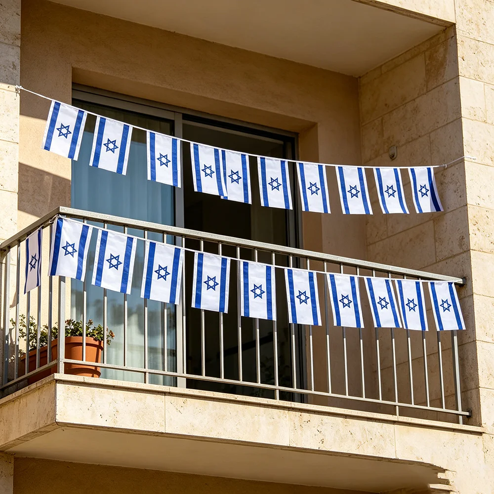 14x21cm Israel bunting flags 20pcs/packagepolyester Israel String flags Pennant Banner Festival Party Holiday decoration