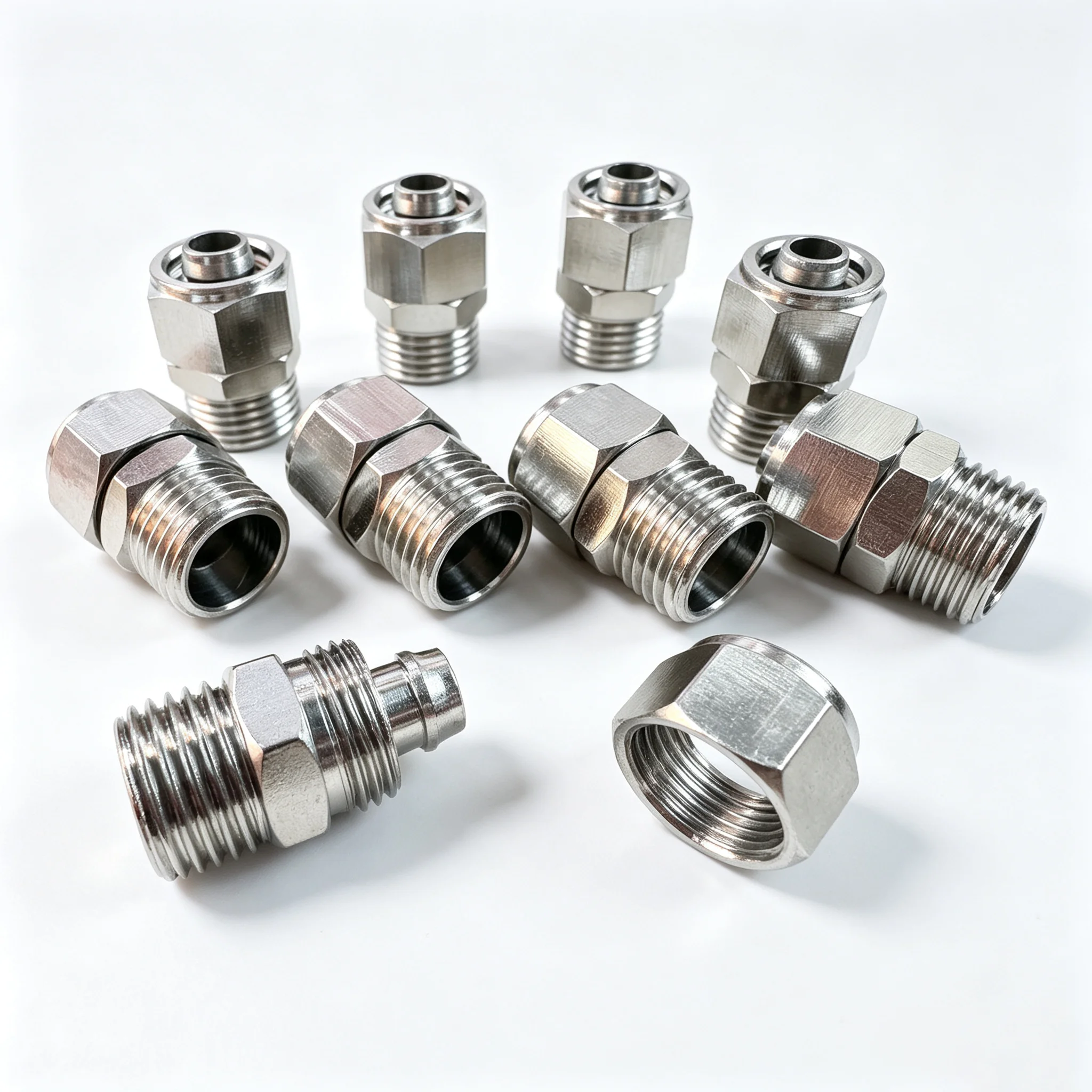 Trachea Quick Screw Pipe Fittings Copper Pneumatic Components Fast Twist Joint PC4 6 8 10 12mm Pipe Tube To M5 1/8 1/4 3/8 1/2