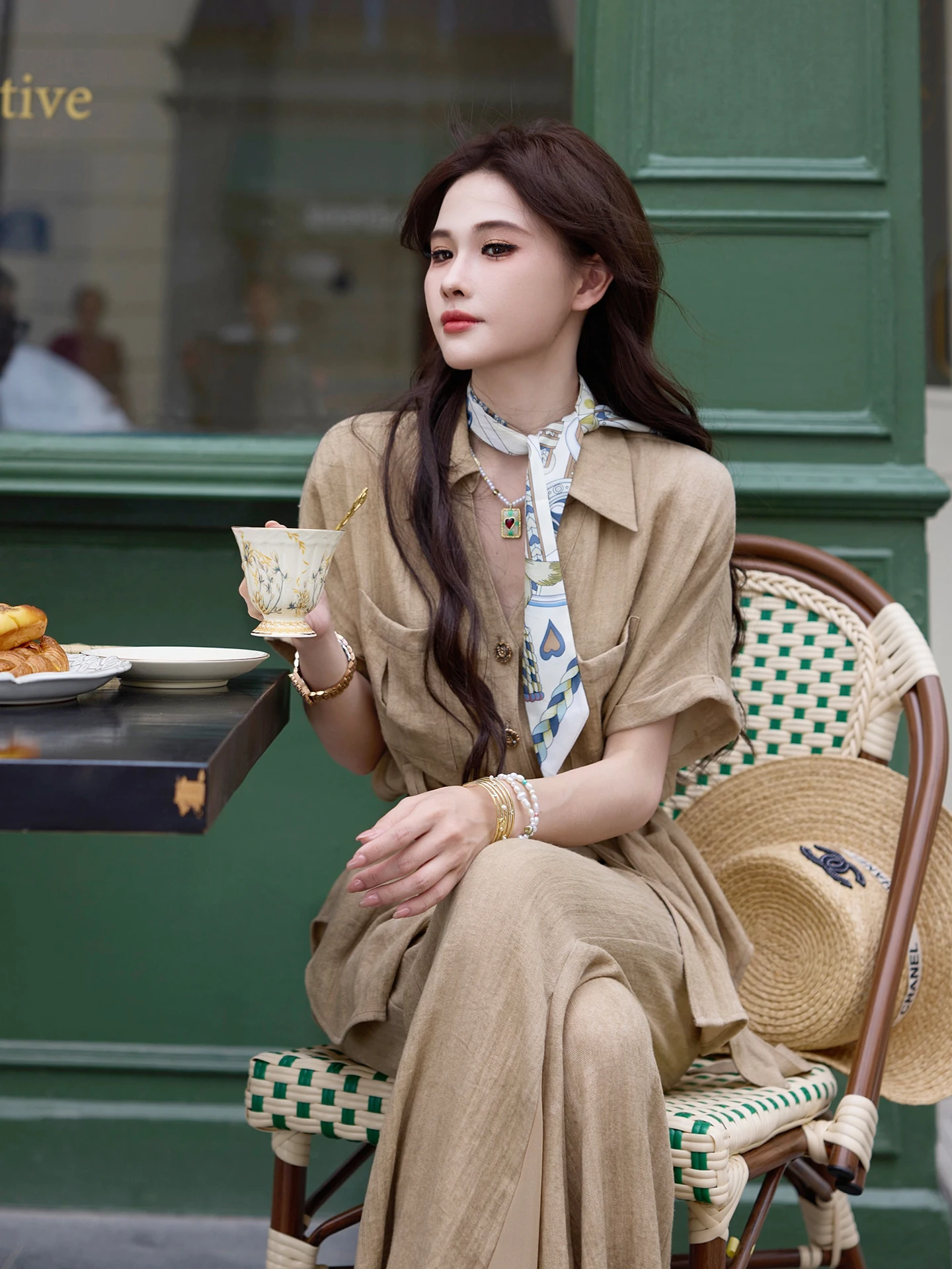 

Комплект брюк TUNT Barcelona: весенне-летний, свободный крой, повседневный, элегантный, с высокой талией, дышащий, удобный, модный женский наряд