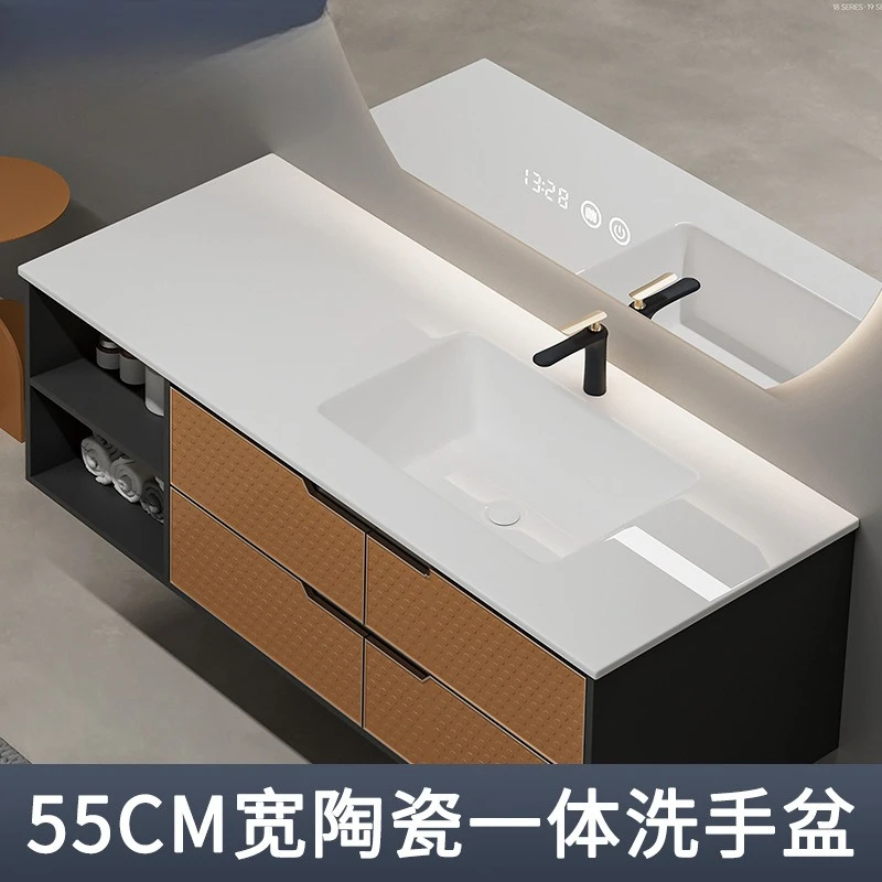 Bright Thin Edge Single Basin Ceramic Integrated Skin Feeling Wash basin Bathroom Table Corners Can Be Cut