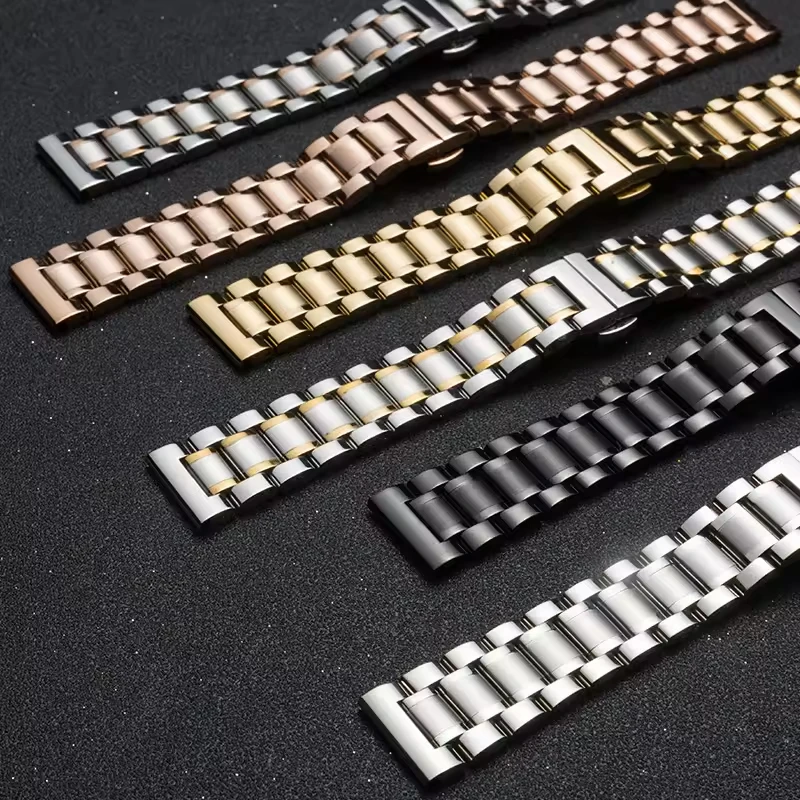 Stainless Steel Watch Band For Samsung Gear S3 Classic Amazfit GTR 47mm Garmin Active Solid 22mm Metal Replacement Watch Straps