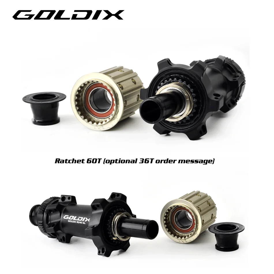 GOLDIX 240sl Road Hub Center Locking Disc 24 Hole Ratchet 36T Straight Hub Gravel Bicycle for Shimano11 Speed SRAM