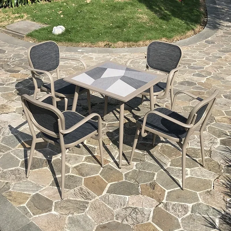 for Outdoor Table and Chair Set Simple Rock Slab Tea Party Balcony Negotiation Leisure Dining Outside Restaurant