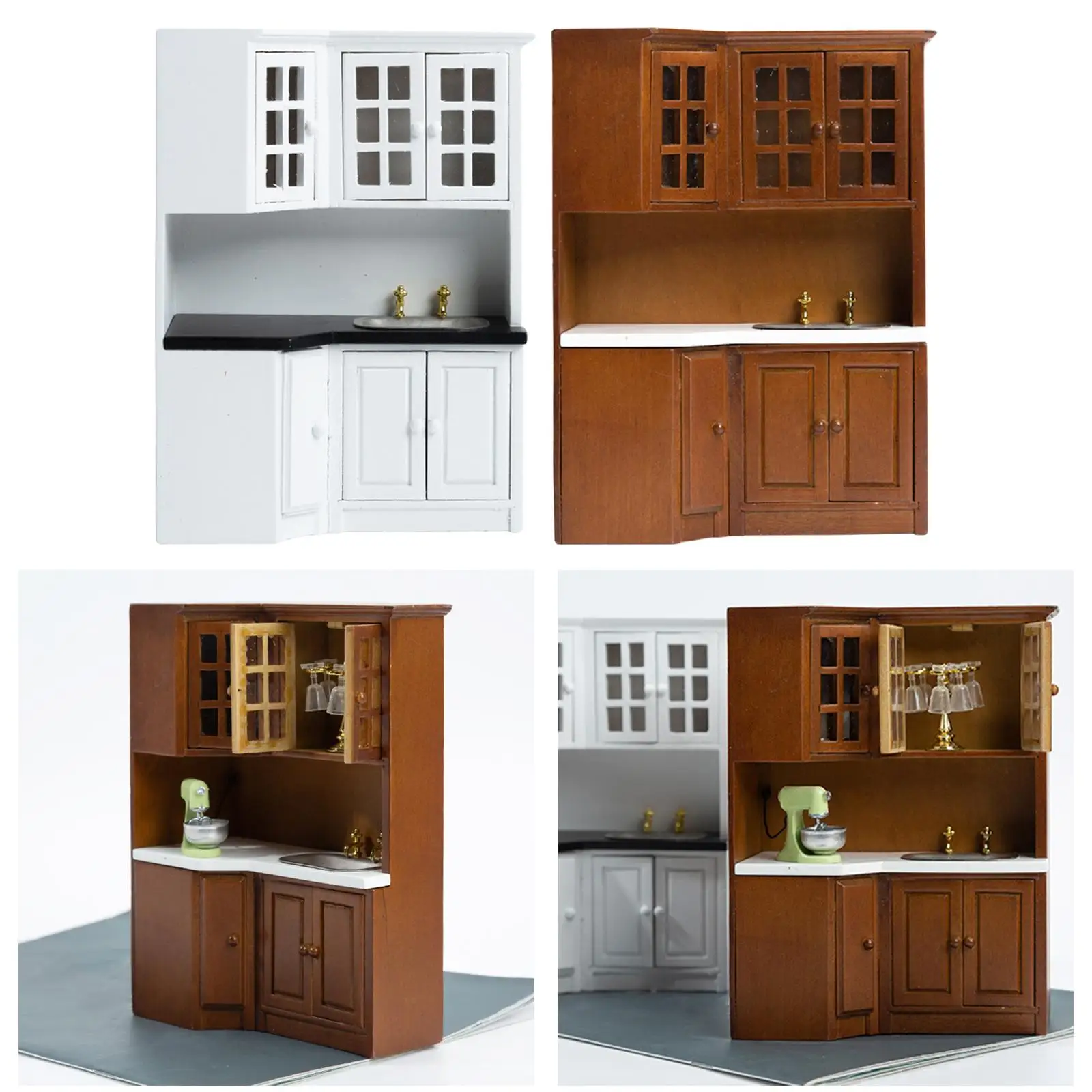 Realistisch poppenhuis wastafelkast badkamer wastafel kast aanrecht