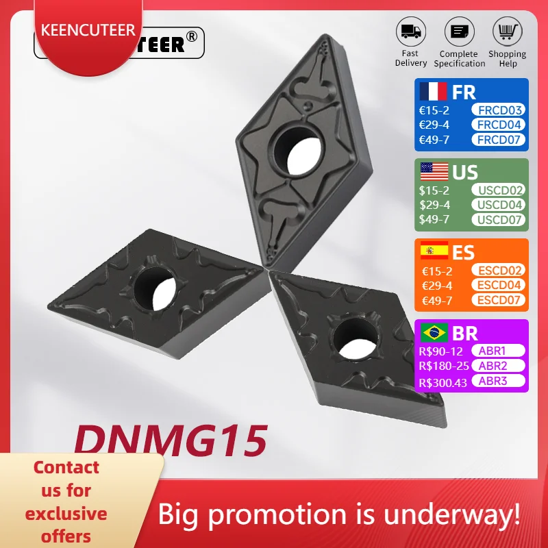 

DNMG Blade for Steel DNMG15 TM/PML/PM YZ6030 JC800 Carbide Insert for MDJNR/L External Turning Tool Cutter CNC Lathe