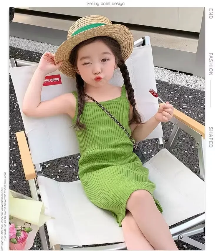 

Kids Girls One-piece Summer Childrens Slip Dress Thin 2025 New Fashion Girls Skirt Baby Clothing dress