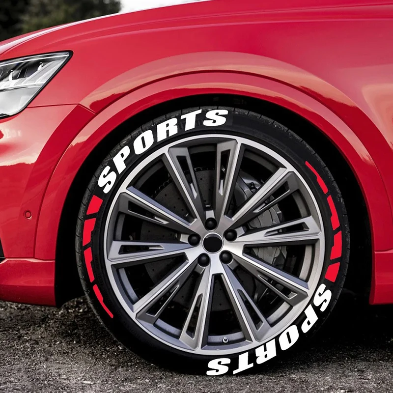 3D Stereo PVC Sports Tire Letter Stickers Waterproof Wheel Rim Decor Decals 2/4/8Pcs Universal Car Exterior Modification Accesso