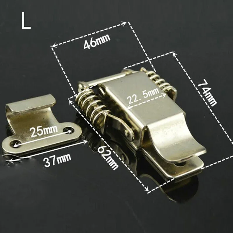 مشبك زنبركي مزدوج من الفولاذ المقاوم للصدأ S/L، صندوق أدوات خشبي، قفل عالي التحمل، مع فتحة قفل، ملحقات الصندوق الكهروميكانيكي