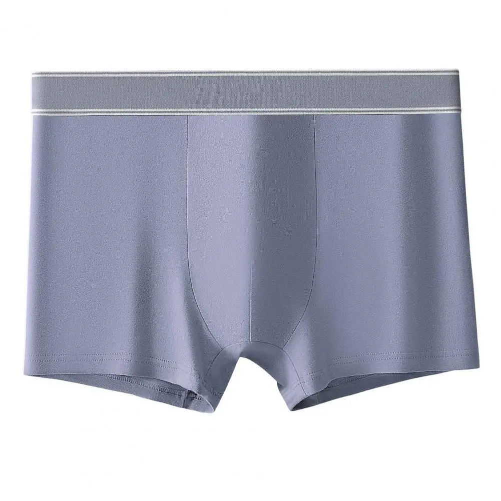 

Men Underpants Soft Cotton Boxer Briefs Moisture-Wicking Breathable Solid Color Underwear With Wide Elastic Waistband