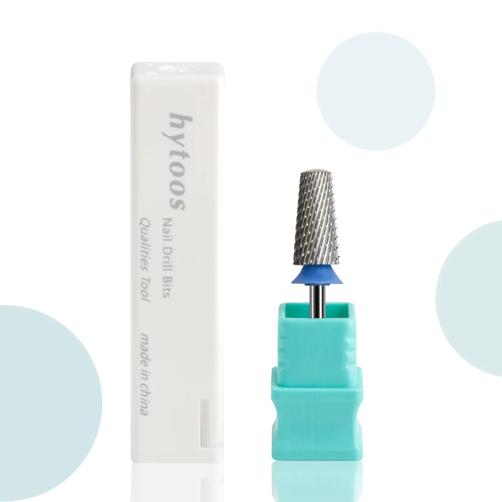 HYTOOS Brocas cónicas de seguridad para uñas 3/32 Brocas de carburo superiores lisas para uñas Taladros eléctricos Accesorios para archivos Gel de eliminación