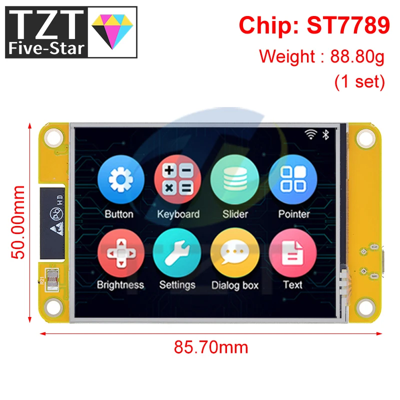 1 peça esp32 lvgl wifi e placa de desenvolvimento bluetooth 2.8 polegadas lcd módulo tft 240*320 tela de exibição inteligente com toque WROOM 2.8 polegadas