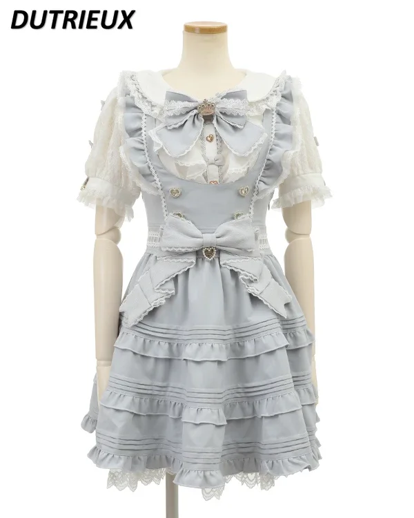 Good Quality Japanese Style Sweet and Cute Bud Mass Production Vest Bow Lolita Dress Casual Elegant Strap Dresses for Women