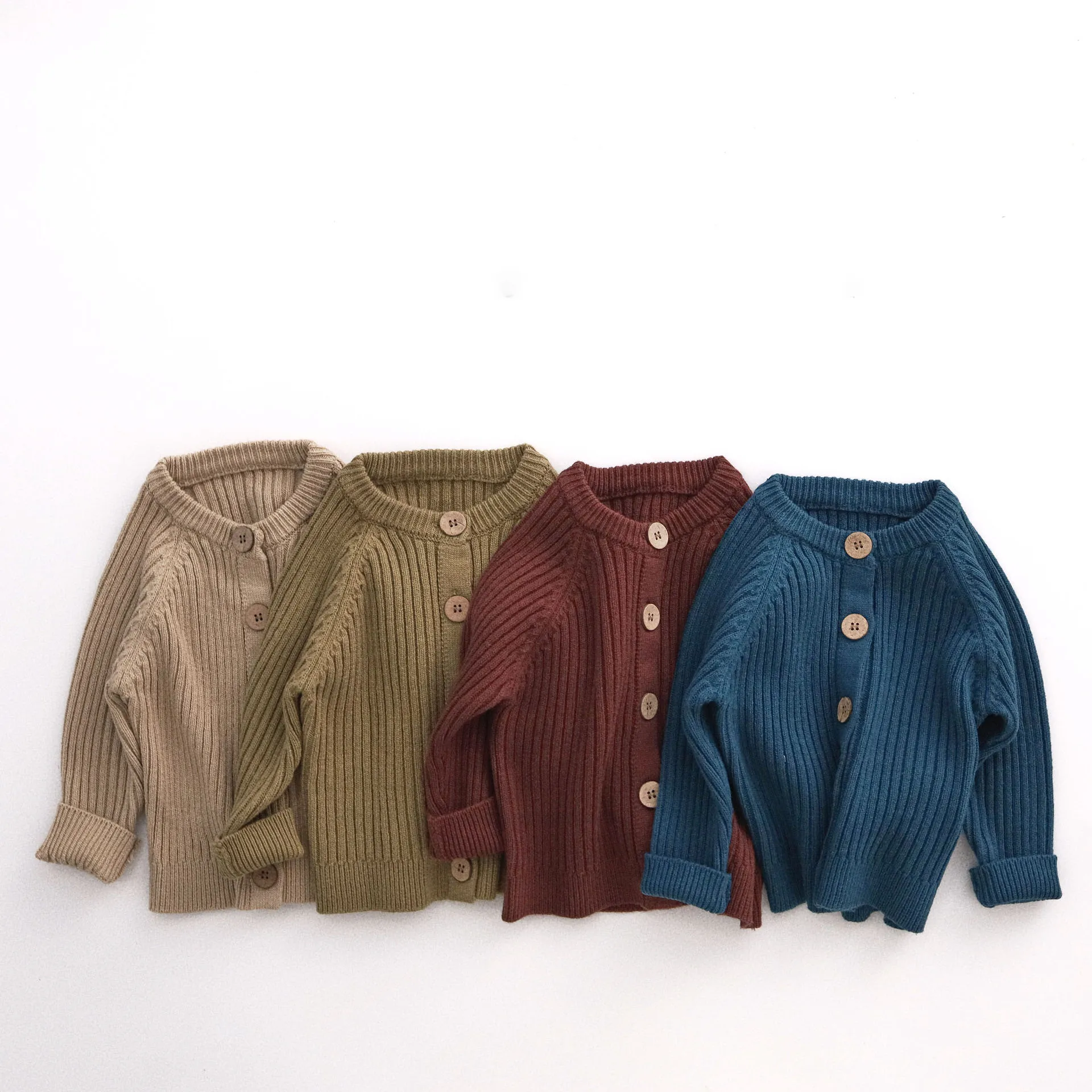 MILANCEL Boys Sweaters Single Breast Girls Knit Cardigans Plain Color Boys Knitwear Autumn Kids Outfit