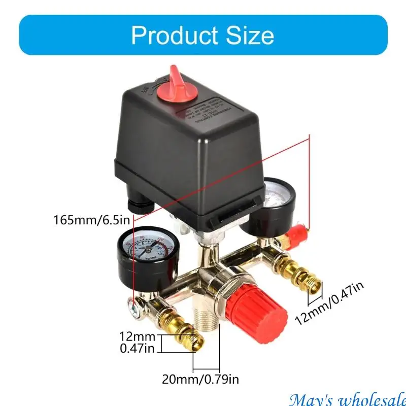 Longevity Optimizes Pressure Assembly 0.6 to 0.8MPa Steel Brass Component Double Display Pressure Control Valves set 448A