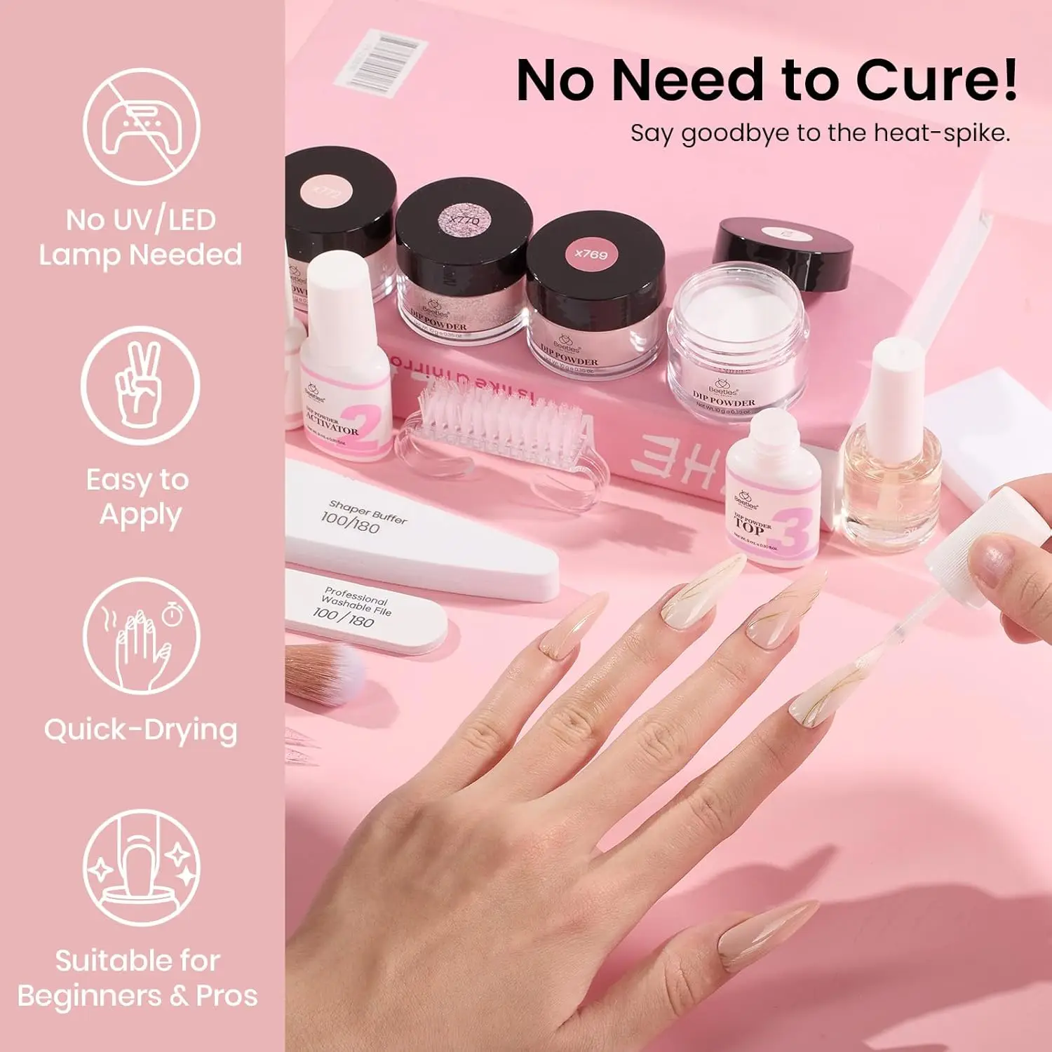 Kit per Unghie con Polvere Dip in 20 Colori con Trapano Elettrico e Set Liquido per Manicure Professionale