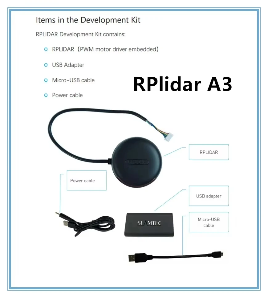 obstacle avoidance & navigation Screen interaction Slamtec RPLiDAR A3 2D 360 degree 25meters A3M1 scanning radius lidar sensor