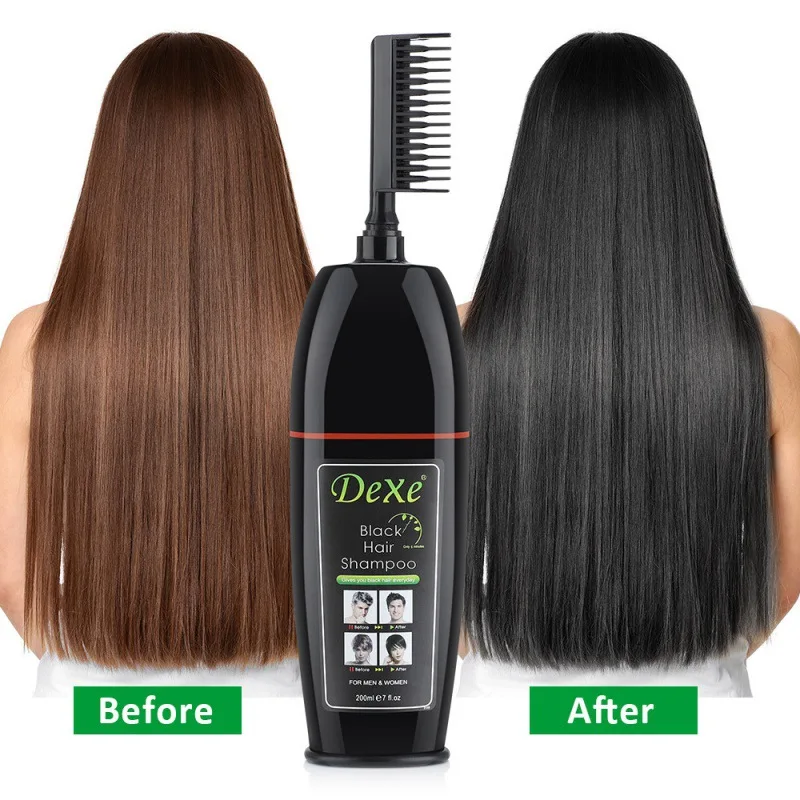 200ml Dexe Black Hair Dyeing Cream Plant Dyeing Agent Covering White Hair Dyeing Cream Hair Color