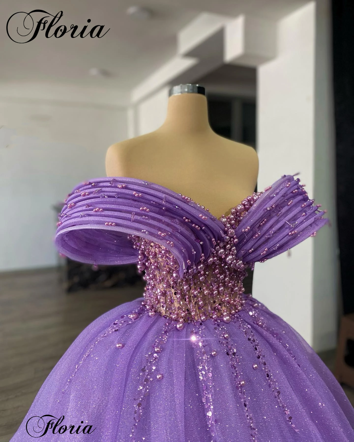 Robes de soirée violettes A-Line avec perles, robes de célébrité, robes de reconstitution historique, décolleté en cœur, haute couture, quoi que ce soit