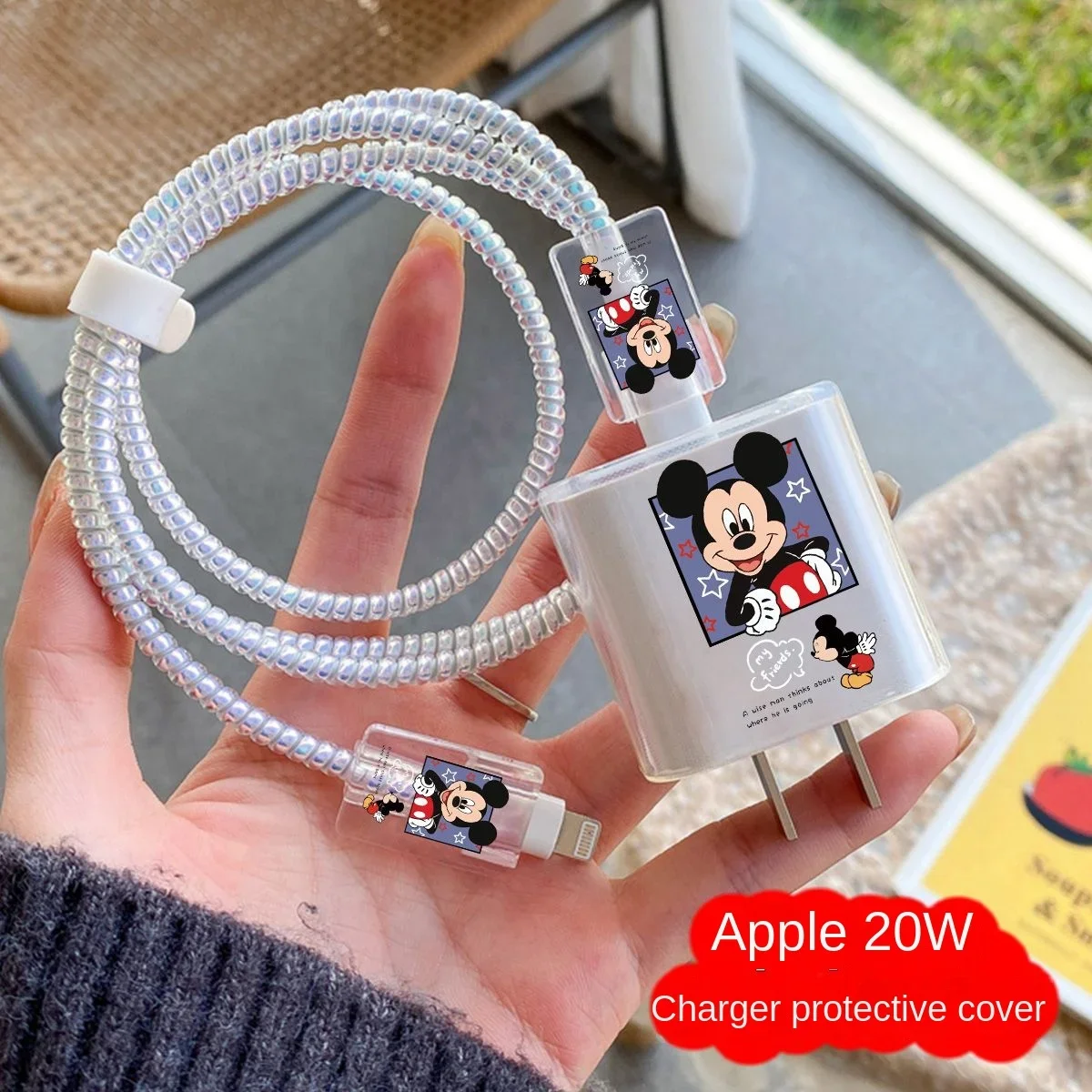 

Mickey For Apple data cable protection case is applicable to iPhone charger 18W 20W mobile phone cable anti-break