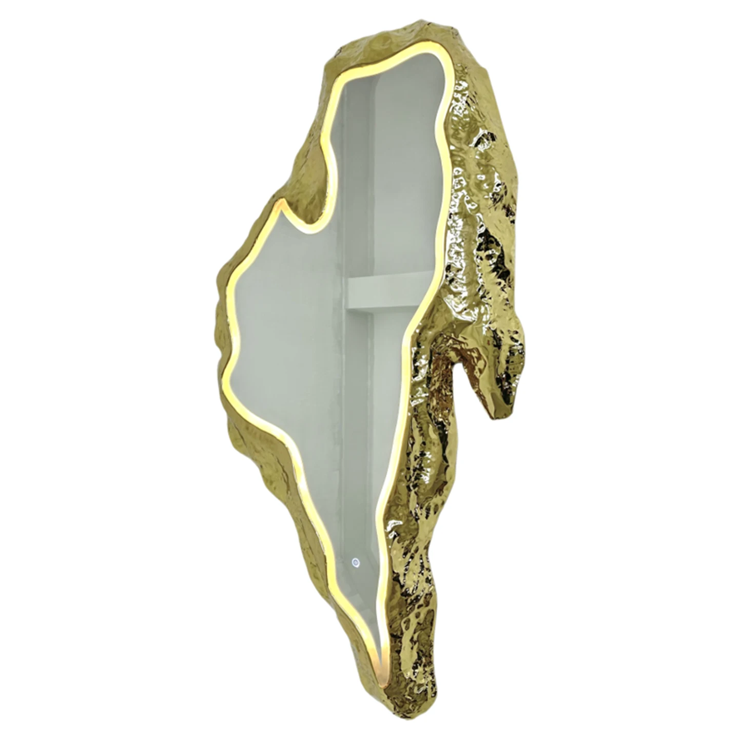 Italian Luxury Brass Wall Mirror Modern Designer Art Deco Mirror Irregular Shape Mirror Suitable For Villas And Mansion Projects