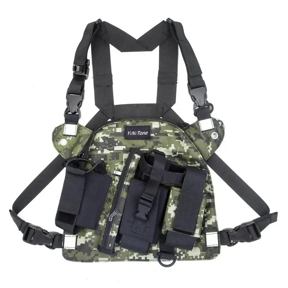 Radio Chest Harness Bag Pocket Pack Holster for Two Way Radio