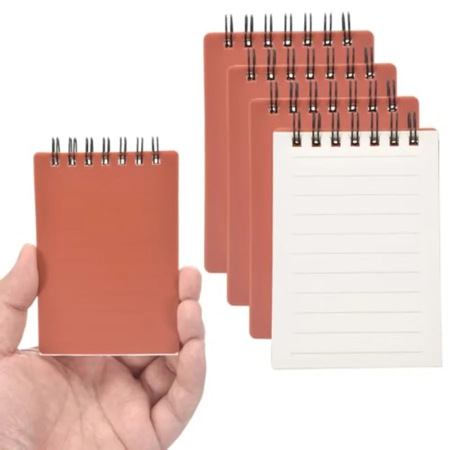 

3x5" Aesthetic Pocket Notebooks, 4Pcs Spiral S with Lined Pages Portable Flip Notes Mini Note Pads Bulk 80 Sheets/160 Pages Lin
