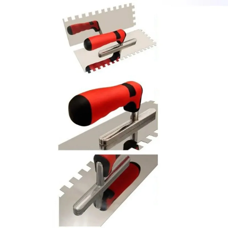 New 1pc Trowel Front Square Tooth Concrete Trowel for Wall Floor Tiling Installation Square Teeth Stainless Steel Trowel Plaster