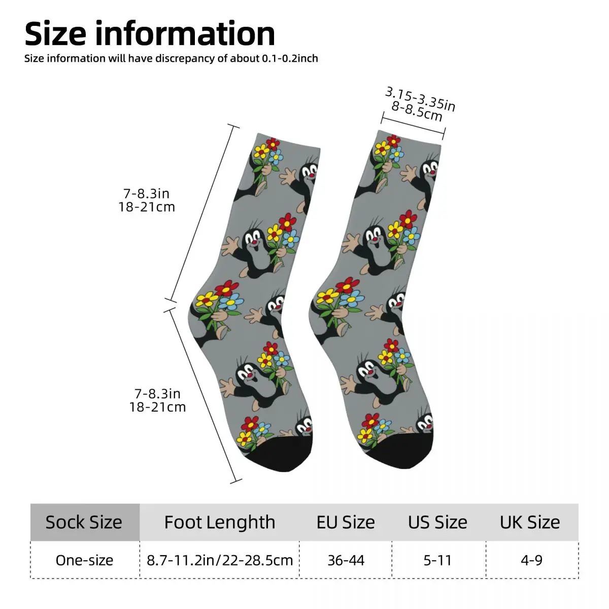 The Little Mole Socks Shopping 3D Print Boy Girls Mid-calf Sock