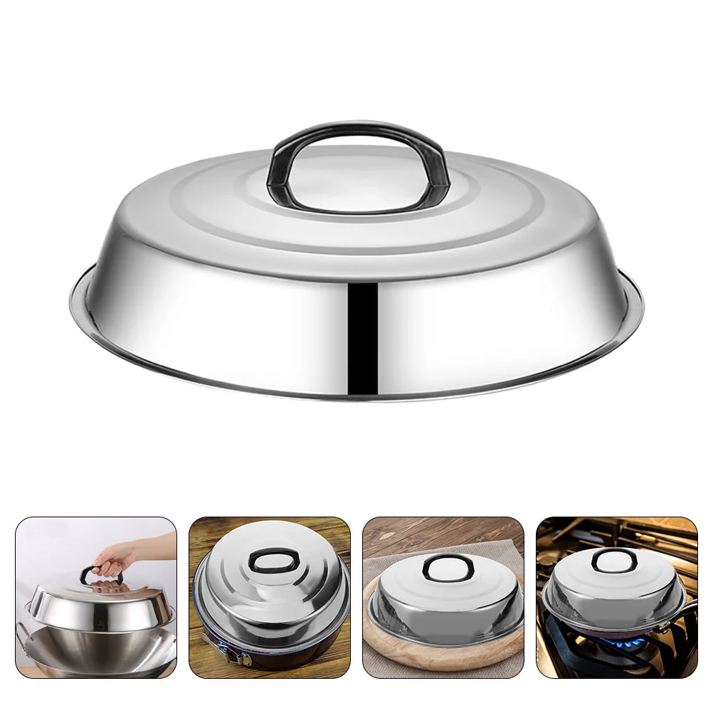 

Stainless Steel Outdoor Grill Cover Higharched Basting Burger Press Tripod Food Tent Lid Round Cover Metal Steamer