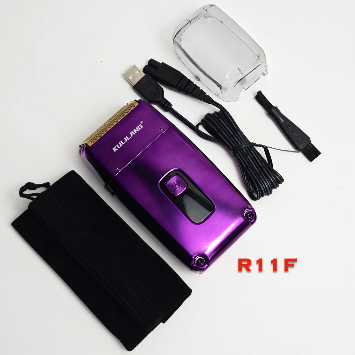 KULILANG R11F Purple Professional Electric Hair Shaver Oil Head Gradient Titanium Plated Knife Net Hair Salon Trimmer