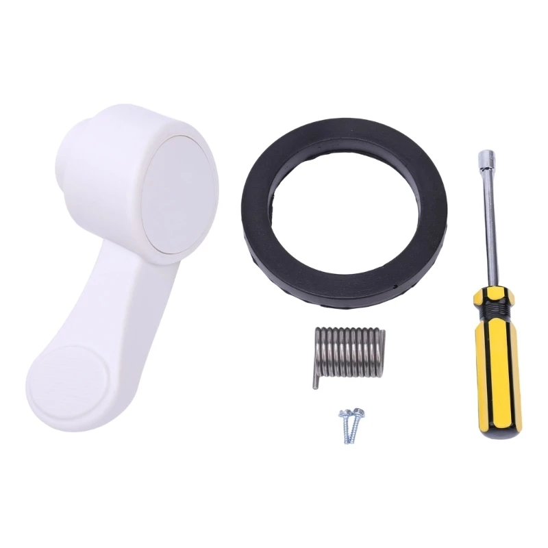 Lever-Style Motorhome Toilet Flush for Foot-Operated Use, with ABS Construction, Ridged Pad, 1 Spring, 1 Washer, and 2