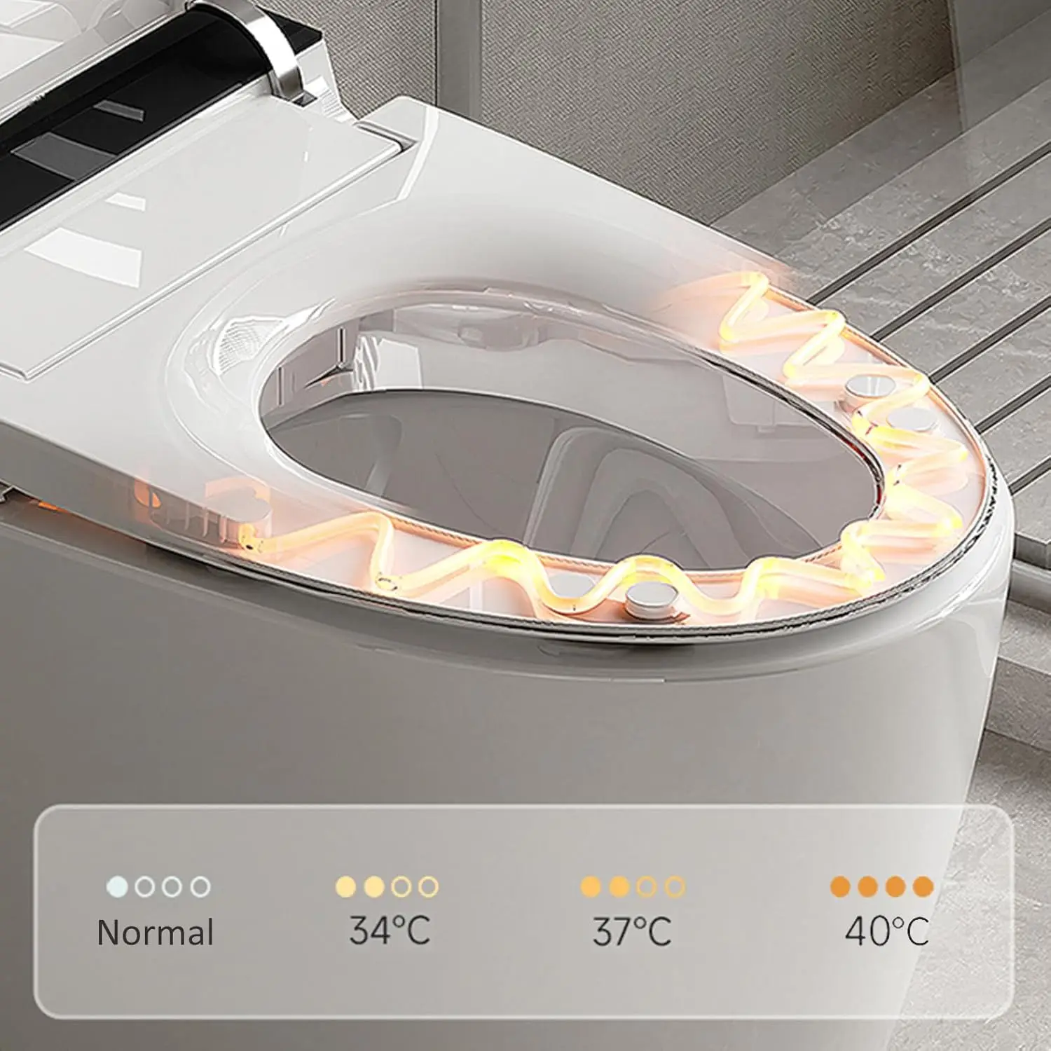 Smart Bidet WC Sensor Heating Voice Control Remote Control Toilet Set for Modern Bathroom OEM Toilet Bowl Seat Cover S-trap view 4