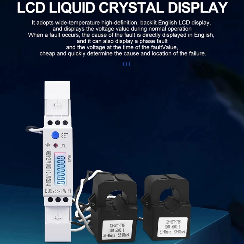 Hot-4X 2 Phase 3 Drähte 110V 110V 100a Din Rail 18mm Tuya Wifi Smart Energie zähler Strom verbrauch Monitor kWh Meter