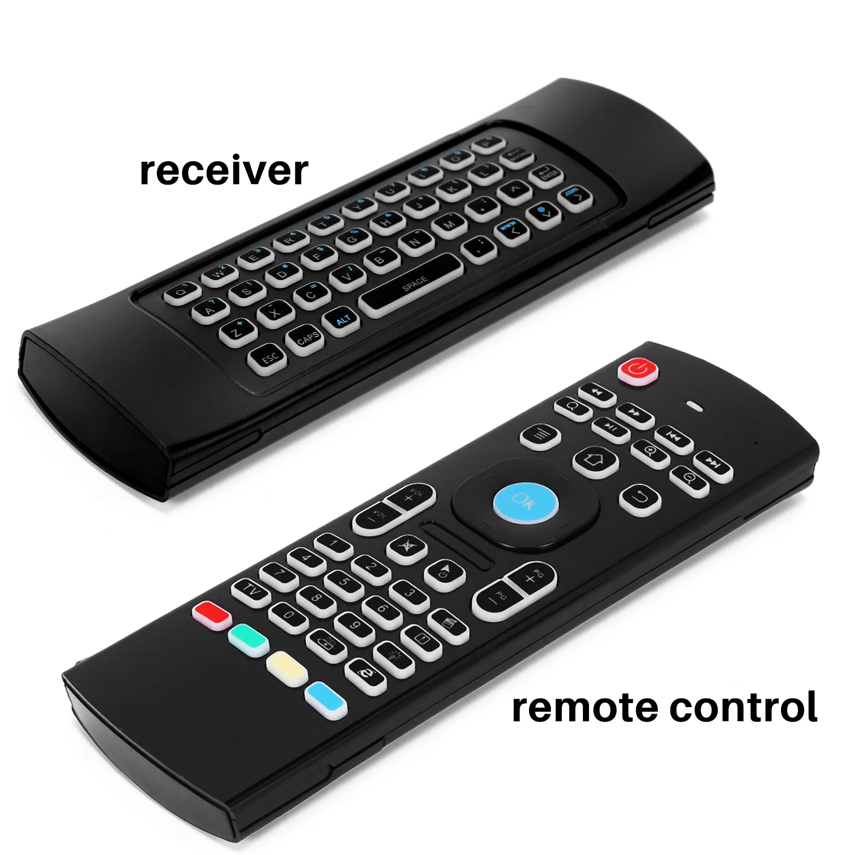 AT82-Air Mouse For Android Tv Box, Mini Wireless Keyboard Air Remote Mouse Control With RGB Backlit MX3 Pro IR Learning